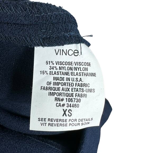VINCE Deep Navy Blue Midi Dress Women's Size XS Classic Sheath Style Career - Picture 6 of 6